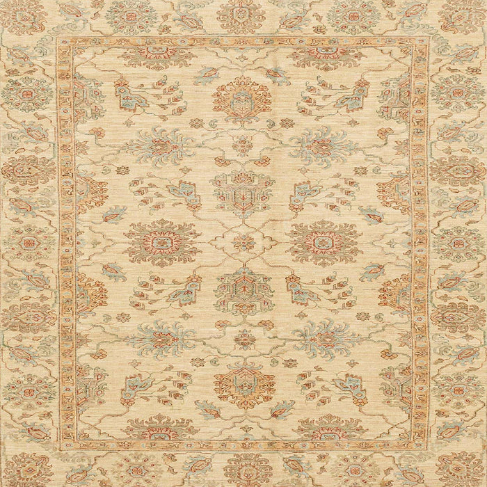 Square Abstract Yellow Oriental Rug, abs3965