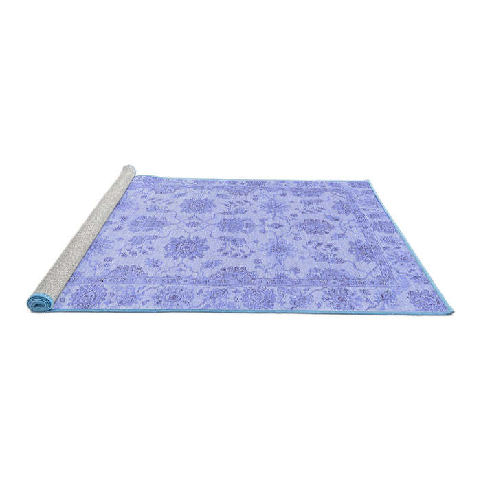 Sideview of Machine Washable Oriental Blue Traditional Rug, wshabs3965blu