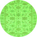 Round Oriental Green Traditional Rug, abs3965grn