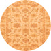 Round Oriental Orange Traditional Rug, abs3965org