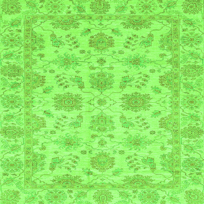 Square Oriental Green Traditional Rug, abs3965grn