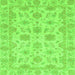 Square Oriental Green Traditional Rug, abs3965grn