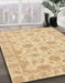 Machine Washable Abstract Yellow Rug in a Family Room, wshabs3965