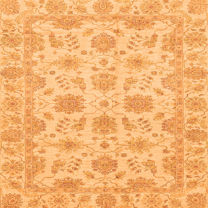 Square Oriental Orange Traditional Rug, abs3965org