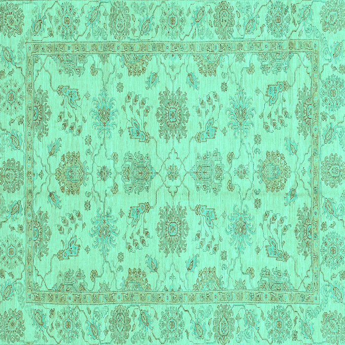 Square Oriental Turquoise Traditional Rug, abs3965turq