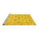 Sideview of Machine Washable Oriental Yellow Traditional Rug, wshabs3965yw