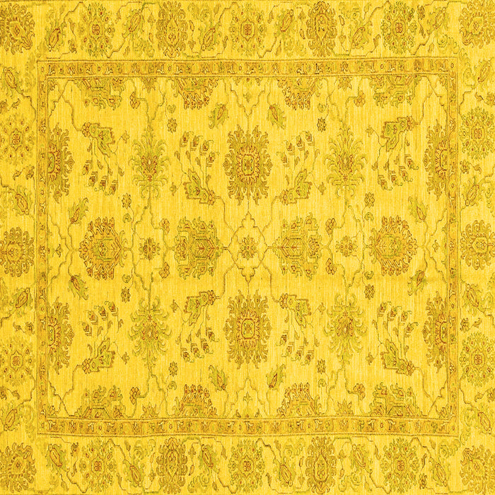 Square Machine Washable Oriental Yellow Traditional Rug, wshabs3965yw