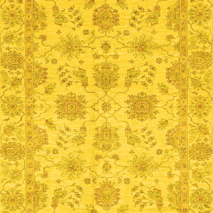Machine Washable Oriental Yellow Traditional Rug, wshabs3965yw
