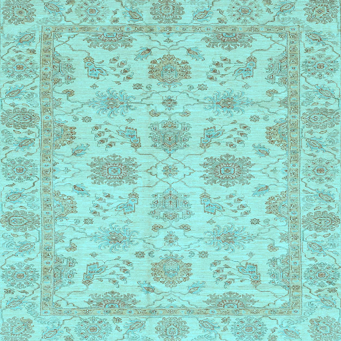 Square Oriental Light Blue Traditional Rug, abs3965lblu