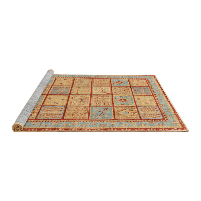 Sideview of Machine Washable Abstract Orange Rug, wshabs3966