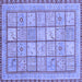 Square Abstract Blue Modern Rug, abs3966blu