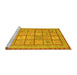 Sideview of Machine Washable Abstract Yellow Modern Rug, wshabs3966yw