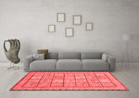 Machine Washable Abstract Red Modern Rug, wshabs3966red