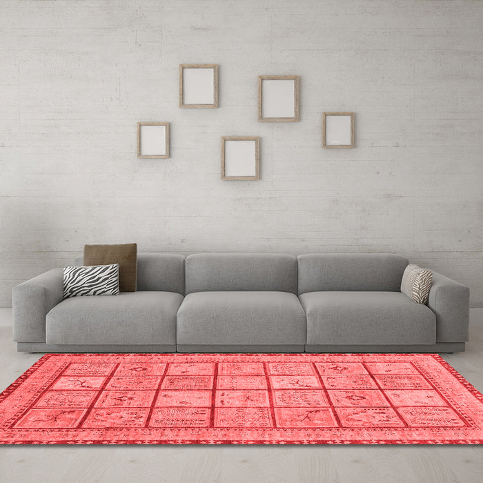 Modern Red Washable Rugs