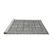 Sideview of Machine Washable Abstract Gray Modern Rug, wshabs3966gry