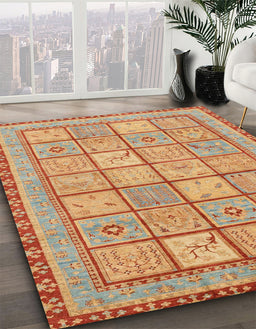 Abstract Orange Modern Rug in Family Room, abs3966
