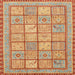 Square Abstract Orange Modern Rug, abs3966