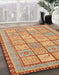 Machine Washable Abstract Orange Rug in a Family Room, wshabs3966