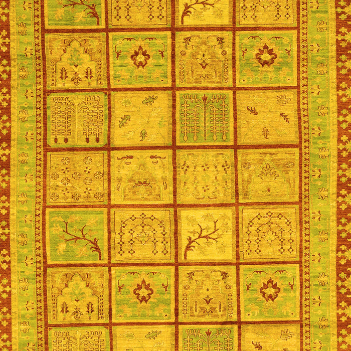 Machine Washable Abstract Yellow Modern Rug, wshabs3966yw