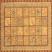 Square Abstract Brown Modern Rug, abs3966brn