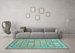 Machine Washable Abstract Light Blue Modern Rug in a Living Room, wshabs3966lblu