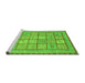 Sideview of Machine Washable Abstract Green Modern Area Rugs, wshabs3966grn