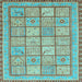 Square Machine Washable Abstract Light Blue Modern Rug, wshabs3966lblu