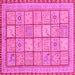 Square Machine Washable Abstract Pink Modern Rug, wshabs3966pnk