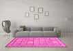 Machine Washable Abstract Pink Modern Rug in a Living Room, wshabs3966pnk