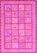 Machine Washable Abstract Pink Modern Rug, wshabs3966pnk