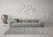 Machine Washable Abstract Gray Modern Rug in a Living Room,, wshabs3966gry