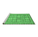 Sideview of Machine Washable Abstract Emerald Green Modern Area Rugs, wshabs3966emgrn