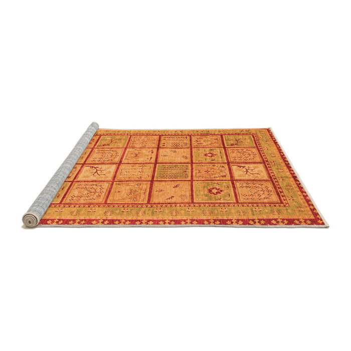 Sideview of Machine Washable Abstract Orange Modern Area Rugs, wshabs3966org