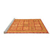 Sideview of Machine Washable Abstract Orange Modern Area Rugs, wshabs3966org