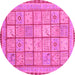 Round Abstract Pink Modern Rug, abs3966pnk