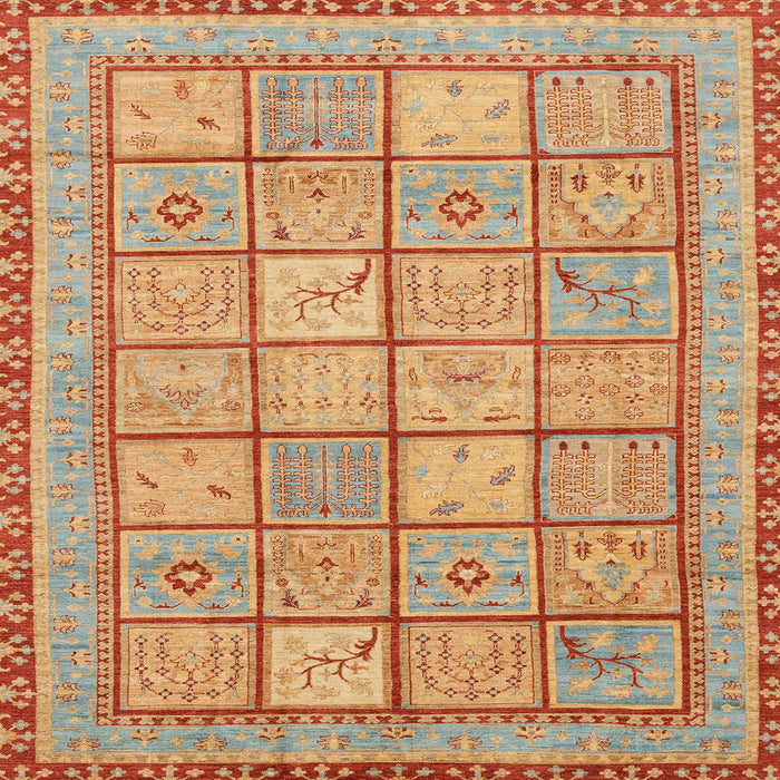 Square Machine Washable Abstract Orange Rug, wshabs3966