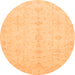 Round Machine Washable Oriental Orange Traditional Area Rugs, wshabs3967org