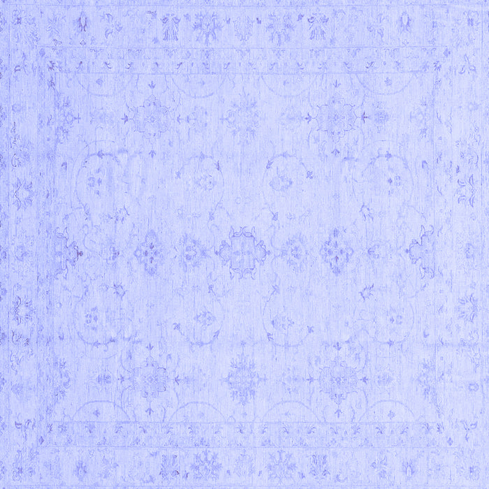 Square Machine Washable Oriental Blue Traditional Rug, wshabs3967blu