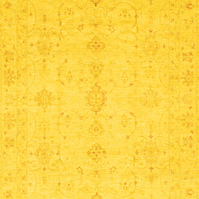 Machine Washable Oriental Yellow Traditional Rug, wshabs3967yw
