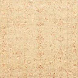 Square Abstract Mustard Yellow Oriental Rug, abs3967
