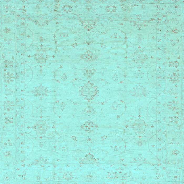 Square Oriental Light Blue Traditional Rug, abs3967lblu