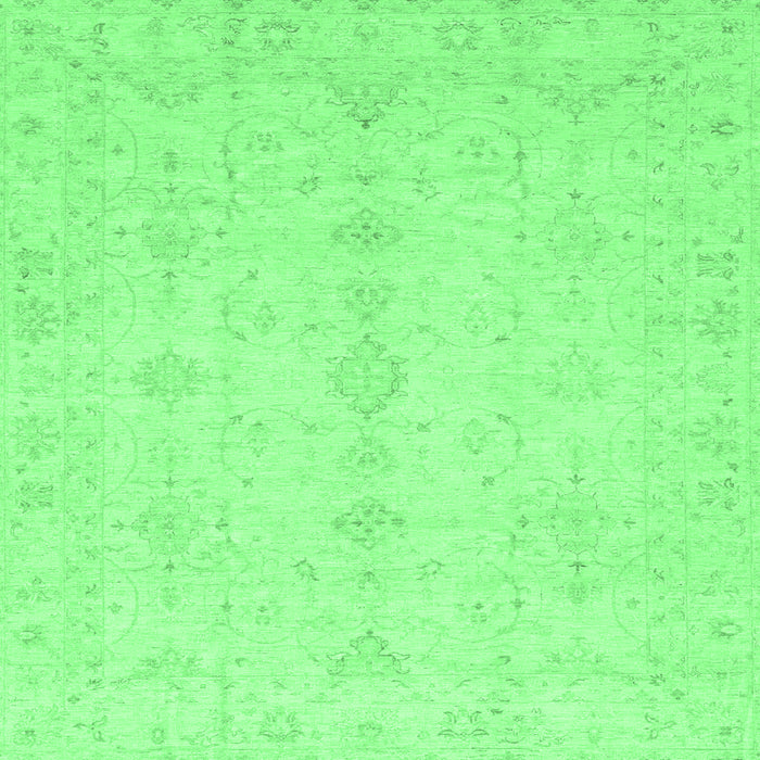 Square Oriental Emerald Green Traditional Rug, abs3967emgrn