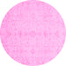 Round Oriental Pink Traditional Rug, abs3967pnk