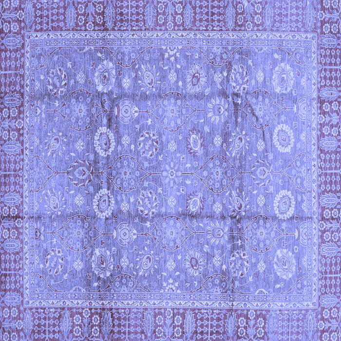 Square Machine Washable Oriental Blue Traditional Rug, wshabs3968blu