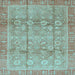 Square Oriental Light Blue Traditional Rug, abs3968lblu