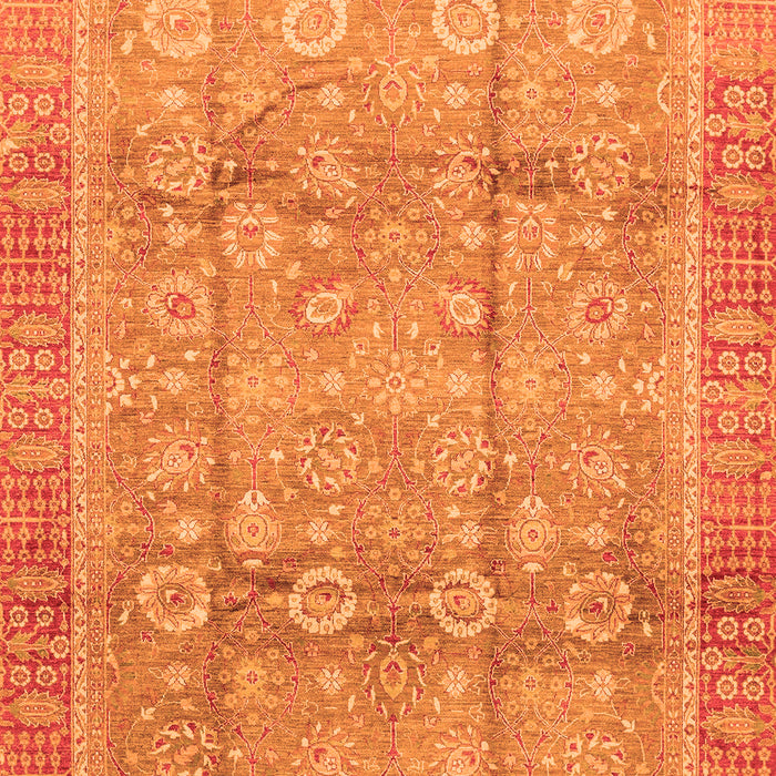 Machine Washable Oriental Orange Traditional Area Rugs, wshabs3968org