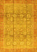 Machine Washable Oriental Yellow Traditional Rug, wshabs3968yw