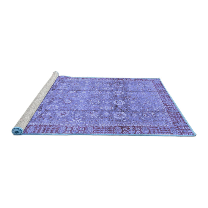 Sideview of Machine Washable Oriental Blue Traditional Rug, wshabs3968blu