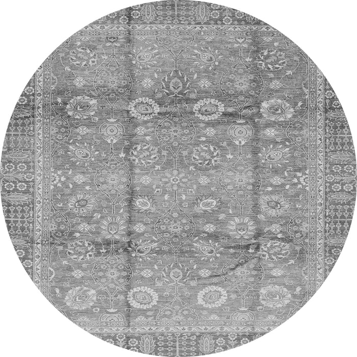 Round Oriental Gray Traditional Rug, abs3968gry