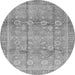 Round Oriental Gray Traditional Rug, abs3968gry